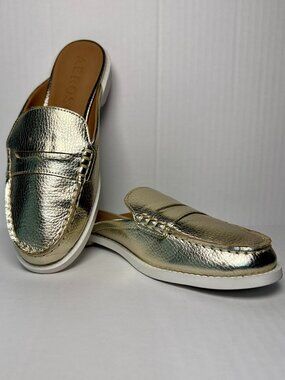Aerosoles Gold Sally Mule Loafers sz 6.5 womens